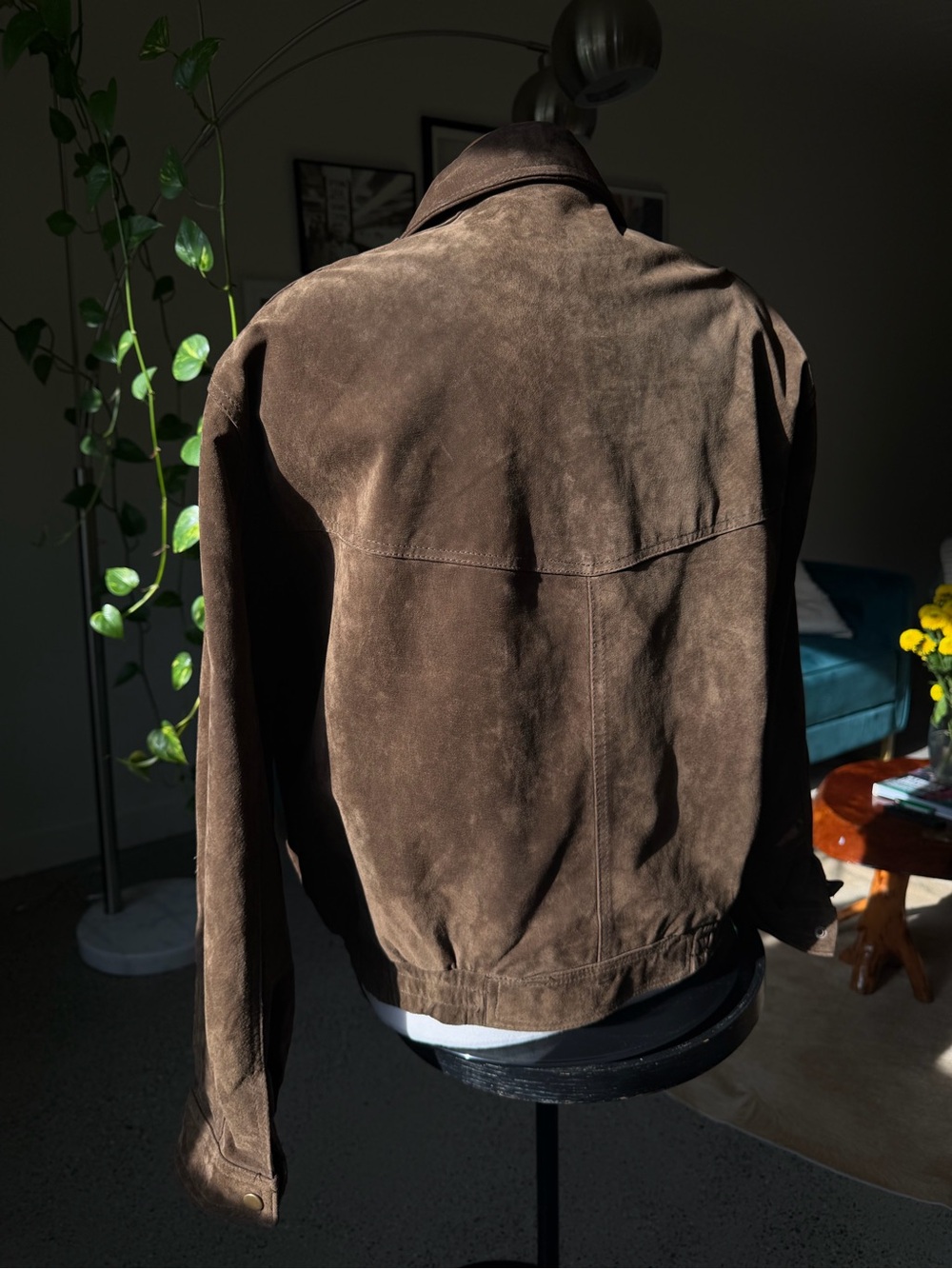 Zara Brown Suede Bomber Jacket - Picture 5 of 7